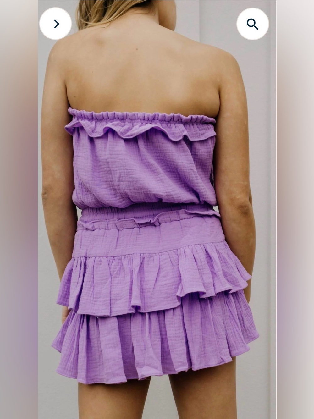 GAME DAY Lavender Ruffled Strapless Romper - Picture 3 of 10